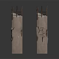 Rough Concrete Columns With Cracks And Twig Like Structures On Top