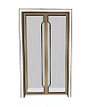 Modern Double Doors With Wooden Frame And Frosted Glass Panels For Interior Design