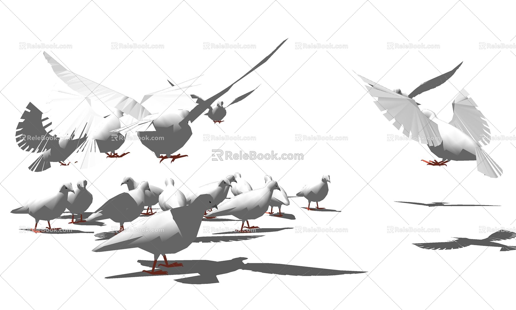 Modern Pigeon Pigeon White Dove 3d model