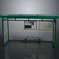 Green Roof Bus Shelter With Transparent Panels Bench And Information Maps