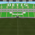 Modern Sports Stadium Design With Football Field Green Turf And Spectator Seats