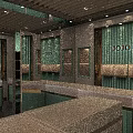 Elegant JOJO Jewelry Store Interior Design With Teal Gold Display Counters And Shelves