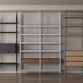 Modern Versatile Shelving Units With Metal Frames Wooden Drawers And Multiple Storage Layers 3d model