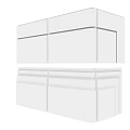 White Modular Building Components With Layered Design And Smooth Surfaces