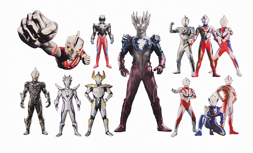 2D Cartoon Character Ultraman Silhouette 3d model