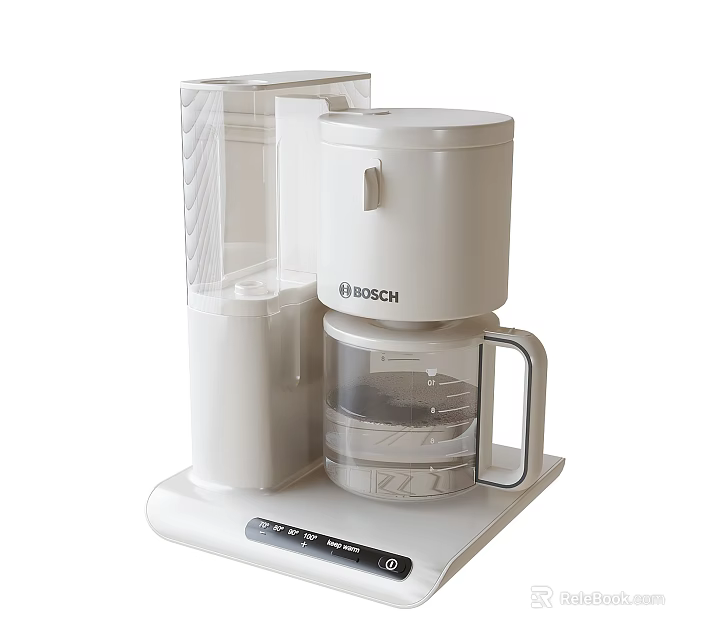 BOSCH White Water Filter Kitchen Appliance With Transparent Tank And Control Panel 3d model 
