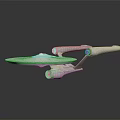 Modern Spaceship Star Trek Spaceship Vehicle 3d model