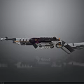 Futuristic Gun With Purple White And Orange Colorful Modern Sleek Design