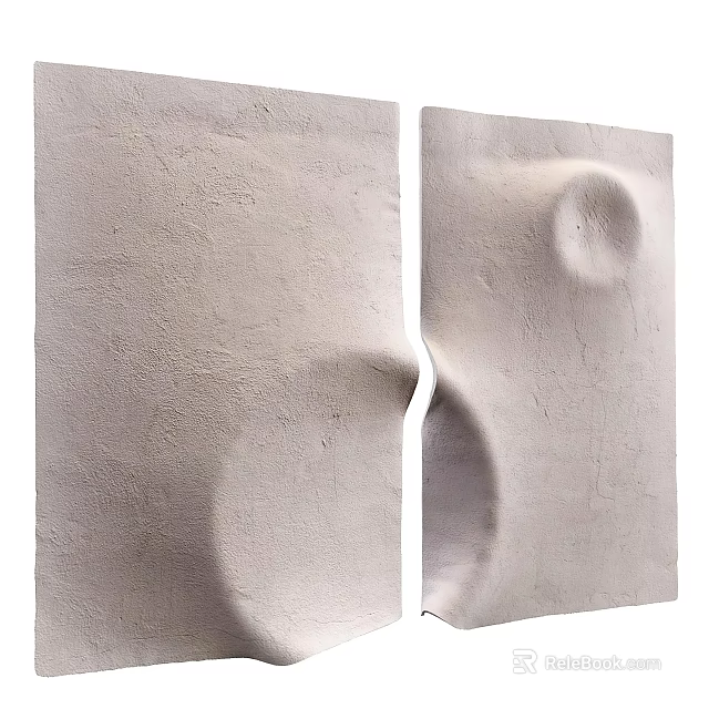 Textured Wall Decor With 3D Circular Shapes In Neutral Tone 3d model 