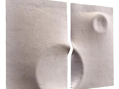 Textured Wall Decor With 3D Circular Shapes In Neutral Tone 3d model