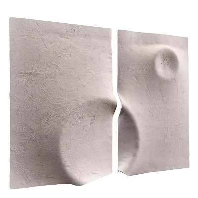 Textured Wall Decor With 3D Circular Shapes In Neutral Tone 3d model