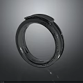 Silver Metallic Ring With Shiny Surface Engraved Details And Minimalist Fashion Design