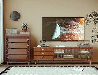 Modern TV Cabinet Storage Cabinet Decoration Combination TV 3d model