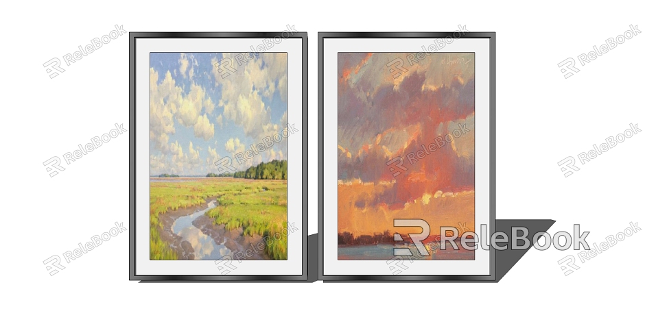 Modern Landscape Painting Decorative Painting Hanging Painting Combination model