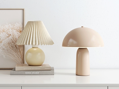 modern table lamp cream table lamp 3d model