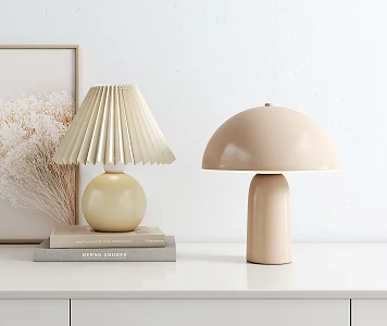 modern table lamp cream table lamp 3d model