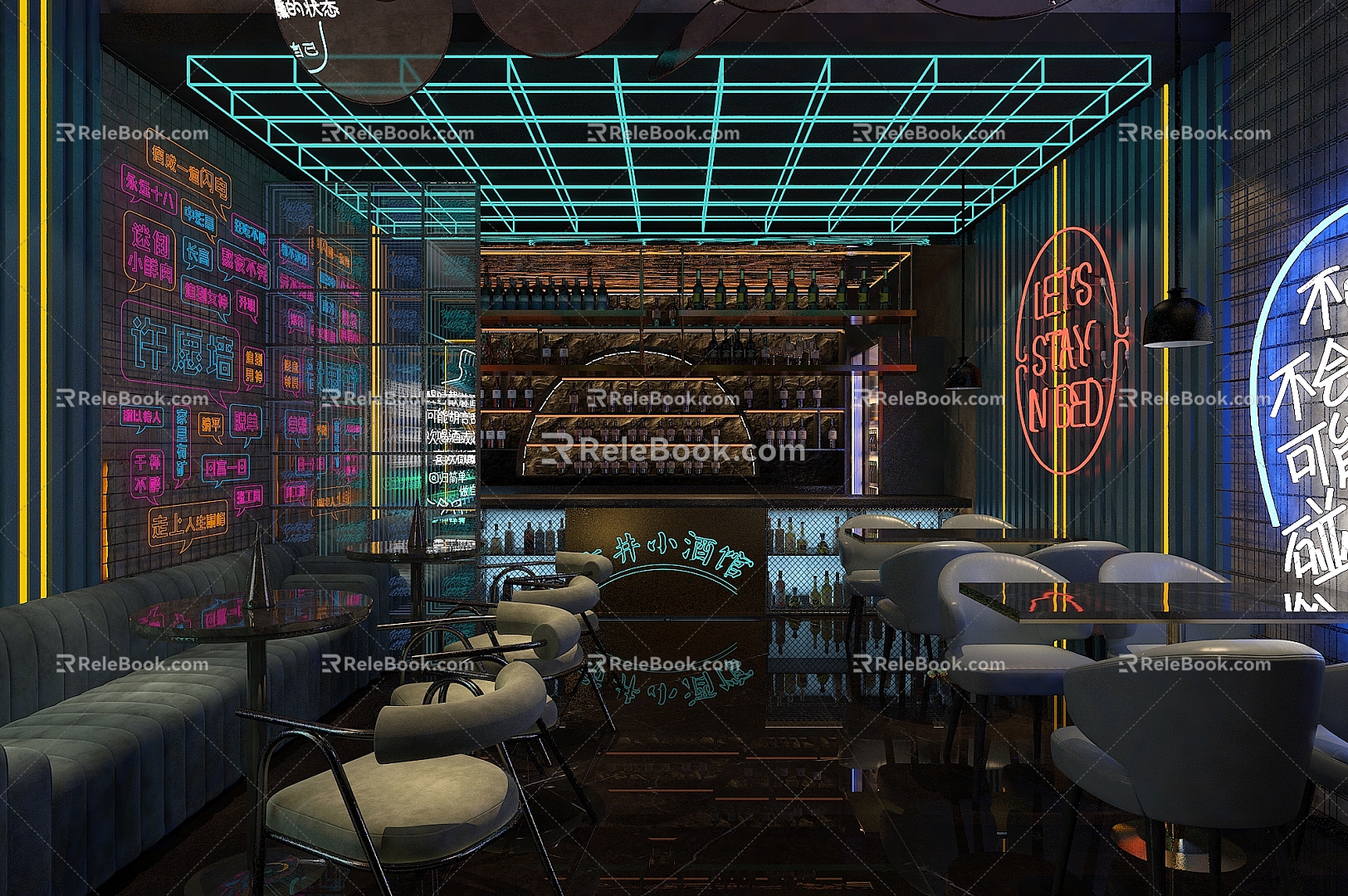 Bar Restaurant Grill 3d model