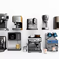 Various Types of Modern Kitchen Appliances Such as Coffee Makers Juicers and Blenders