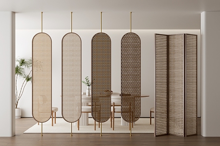 Quiet rattan partition 3d model