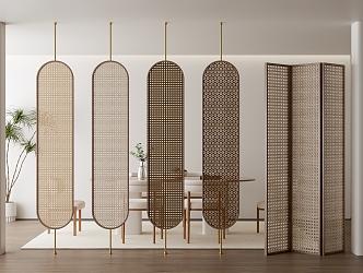 Quiet rattan partition 3d model