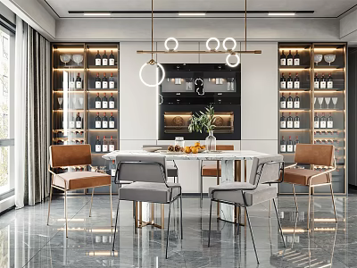 Light Luxury Restaurant 3d model