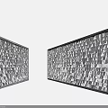 Modern Feature Wall Design With Triangular Metallic Patterns And Sleek Frames 3d model