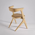 Modern Wooden Leisure Chairs With Curved Armrests And Crossed Legs Light Wood Tone
