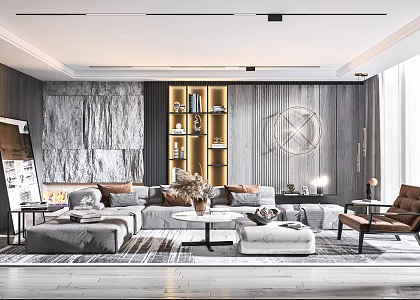 Light Luxury Living Room 3d model