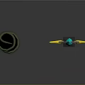 Fantasy Magic Staffs Design With Spiral Green Vines And Yellow Star Blue Gem