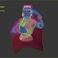 Game Movie Character Wearing Red Cape With Golden Headpiece And Ornaments