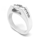 Elegant Silver Diamond Ring With Intricate Design And Sparkling Stones In Multiple Views