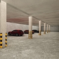 modern underground garage 3d model