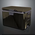 Golden Metal Weapon Storage Case With Secure Lock And Handle Design 3d model