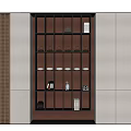 Elegant Modern Decorative Cabinet With Integrated Lighting Multiple Shelves White Doors And Ornaments