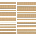 Various Wooden Decorative Lines In Different Sizes And Styles Arranged Neatly
