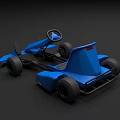 Colorful Go Karts In Various Hues Lined Up Against Black Background