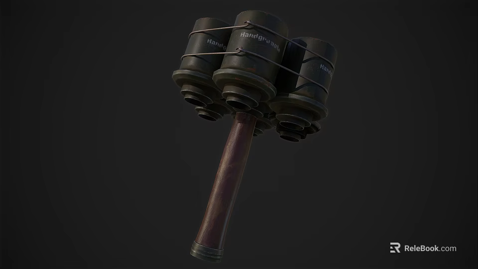 Multi Cylindrical Barrel Weapon With Wooden Handle And Bound Structure Design 3d model 