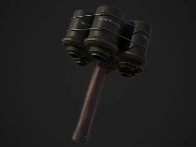 Multi Cylindrical Barrel Weapon With Wooden Handle And Bound Structure Design 3d model