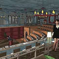 School Auditorium Interior Design With Stage Seats Chandeliers And Arched Windows
