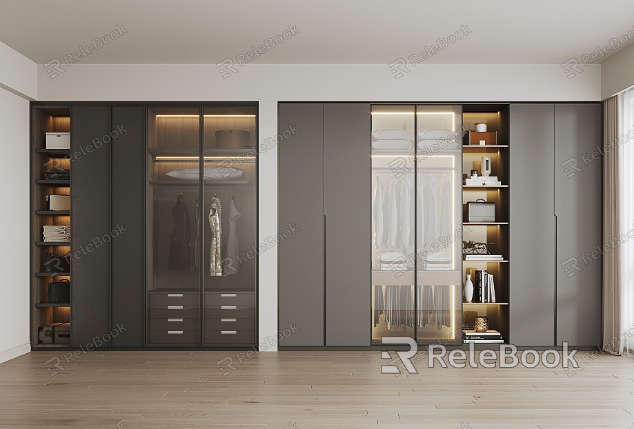 Light Luxury Simple Glass Wardrobe model