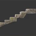 Weathered Stone Steps Covered With Lush Green Moss And Natural Outdoor Texture