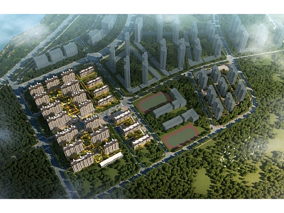 Residential District Planning of Modern Residential District model