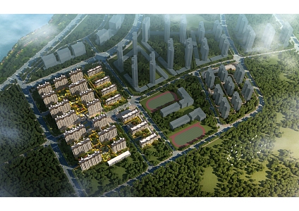 Residential District Planning of Modern Residential District 3d model