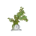 Decorative Bonsai Plant With Lemon Fruits In Face Shaped Pot And Green Foliage