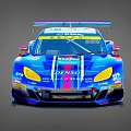 Sleek Racing Car With Colorful Livery Rear Wing Sponsor Logos And Race Number 66