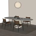 Modern Dining Table and Chair Combination Dining Table and Chair 3d model
