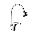 Modern Kitchen Faucet with Flexible Spout Sleek Chrome Finish and Stylish Design