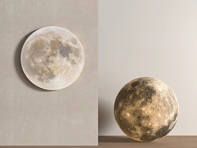 Moon Shaped Wall Decor With Textured Surface For Home Decoration 3d model