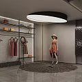 Modern Public Office Space With Open Layout Ergonomic Desks Round Ceiling Lights And Green Plants