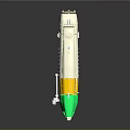 Green Yellow White Red Spacecraft Module Model With Aerodynamic Aerospace Design 3d model